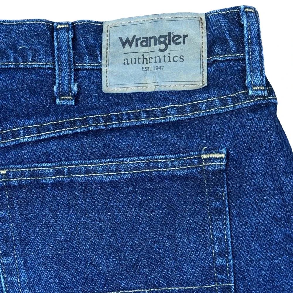 Wrangler Authentics Mens Jeans Regular Fit Straight Leg Denim Blue Size 38x29‎